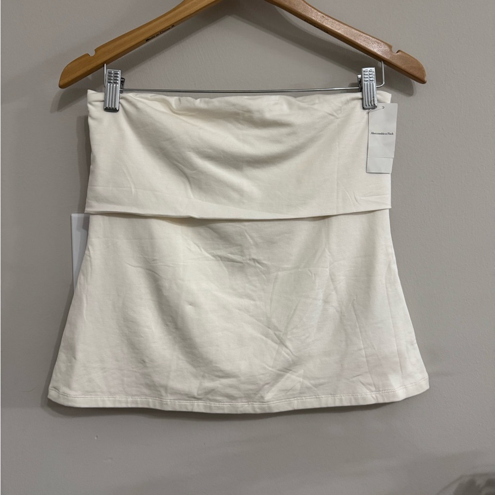 NWT Abercrombie & Fitch Modal-Blend Foldover Tube Top - White - Size M